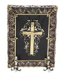 Icon with artistic casting "Mother of God of Kazan" small bronze