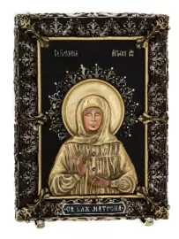 Icon with artistic casting "Matrona Moskovskaya" small bronze