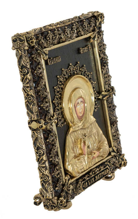 Table icon with artistic casting "Matrona Moskovskaya" small, bronze