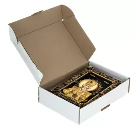 Icon with artistic casting "Nicholas the Wonderworker" small, desktop (bronze)