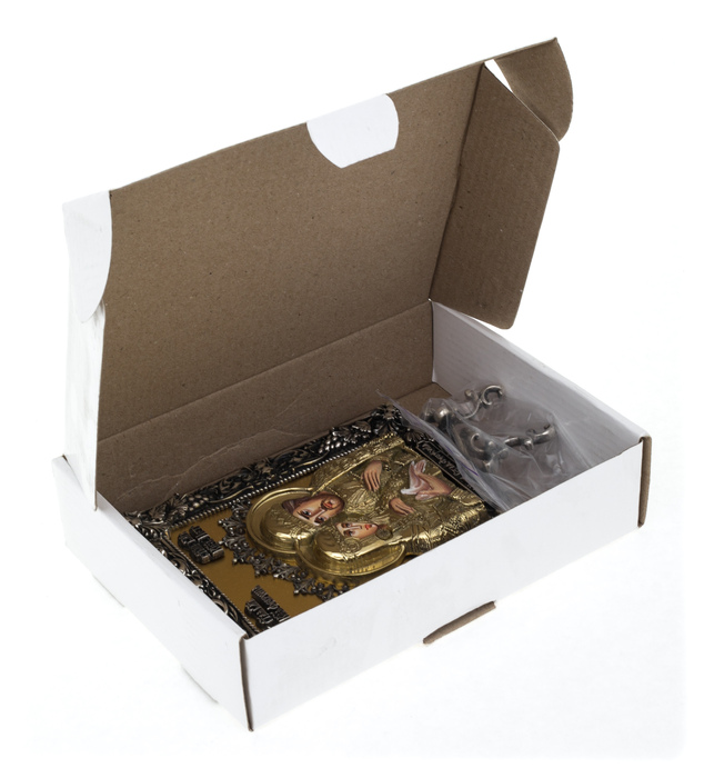 Table icon with artistic casting "Peter and Fevronia" (bronze, gold leaf)