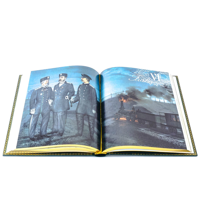 The leather-bound book "The Railway Uniform of the Empire"