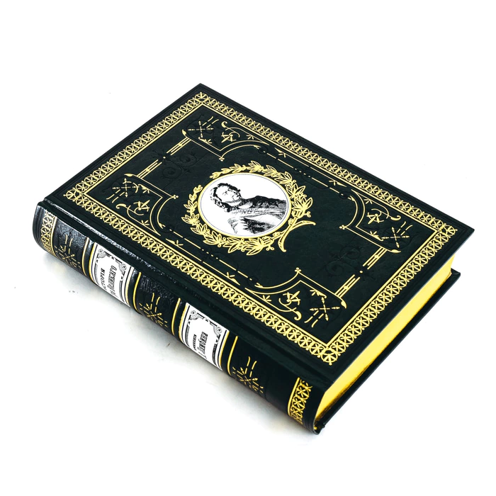 The leather-bound book "The Story of Peter the Great". The work of N. P. Lambin