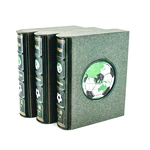 Leather-bound books "Encyclopedia of Football" in three volumes.