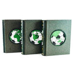 Leather-bound books "Encyclopedia of Football" in three volumes.
