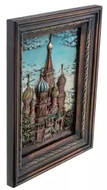 Панно "Храм Василия Блаженного" дуб