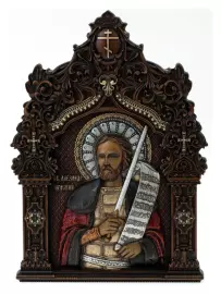 Икона из дерева "Св. князь Александр Невский" дуб