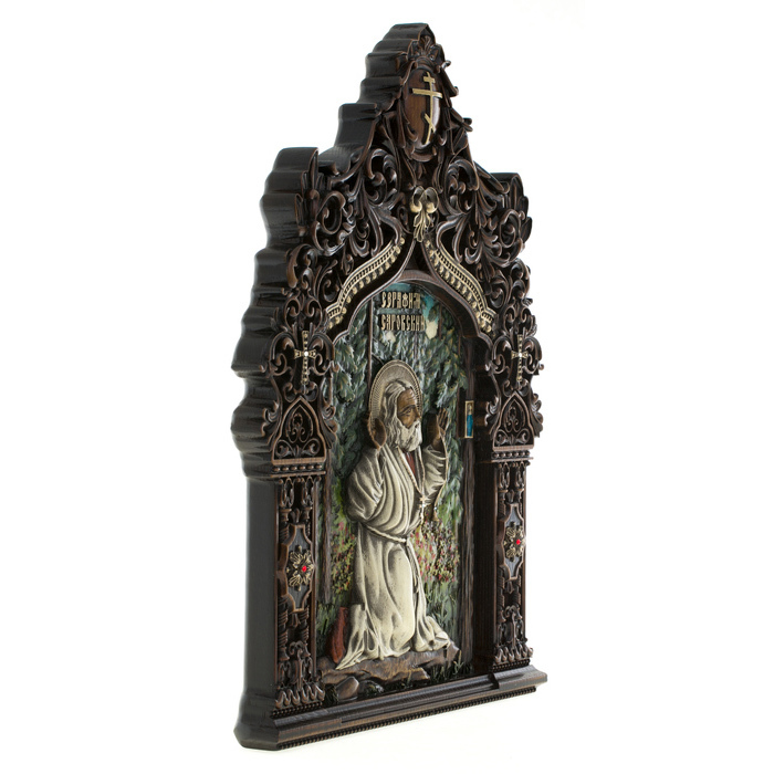 Oak icon "Saint Seraphim of Sarov"
