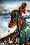 Panel "Dachshund Hunter" (oak)