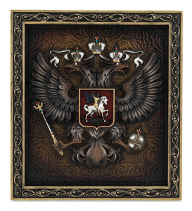 Panel "Coat of Arms of the Russian Federation" (small)(oak)