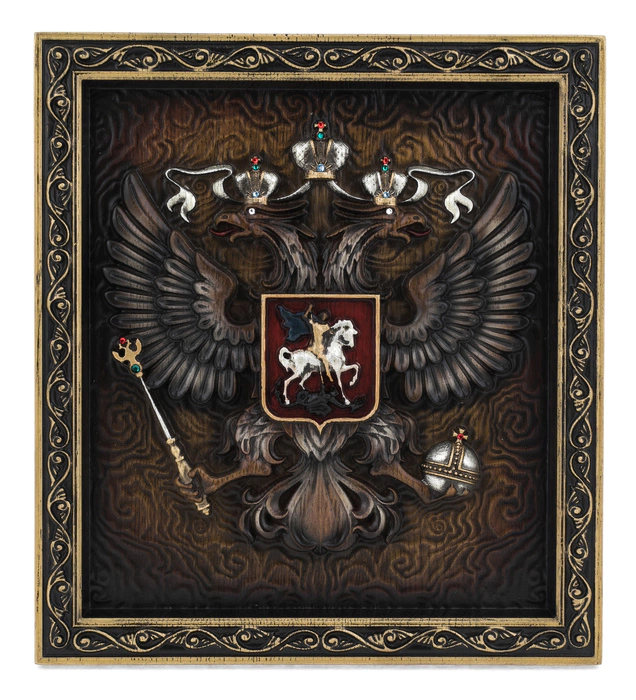 Panel "Coat of Arms of the Russian Federation" (small)(oak)