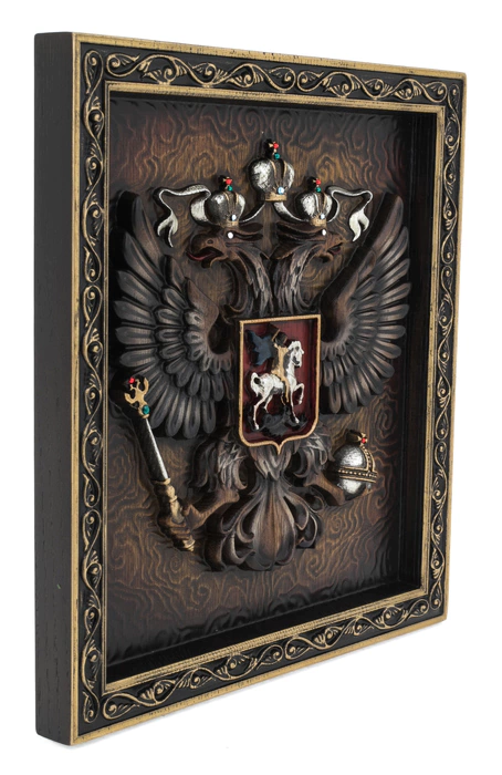 Panel "Coat of Arms of the Russian Federation" (small)(oak)