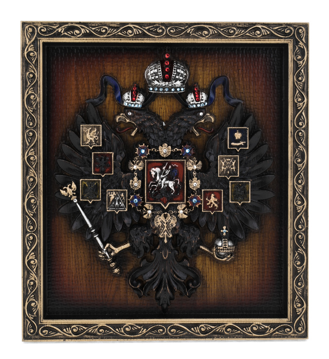 Panel "Coat of Arms of the Russian Empire" (oak) 28 x 32