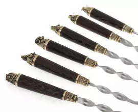 Набор шампуров "Разные звери: Каменные головы" на 6 персон, в кейсе