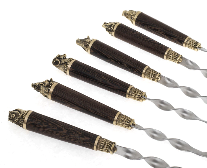 Set of skewers "Different animals: Stone heads" in a case, 6 pcs