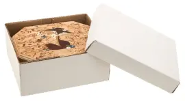 Шкатулка для украшений "Лисичка" с перламутром, карельская береза