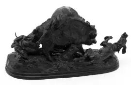 Скульптура "Охота на кабана" чугун