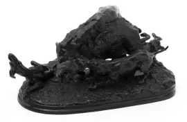 Скульптура "Охота на кабана" чугун