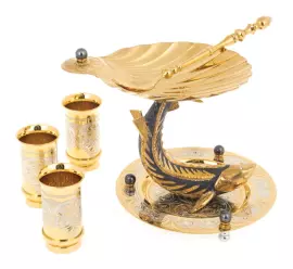 Набор икорный "Белуга" черный жемчуг, Златоуст на 3 персоны