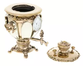 Samovar-clock made of bronze