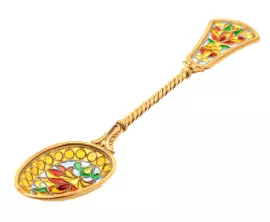 Чайная ложка "Времена года. Осень" с витражными эмалями