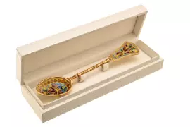 Чайная ложка "Времена года. Осень" с витражными эмалями