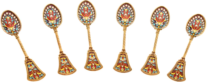 Inspiration Teaspoon Set with stained glass enamels