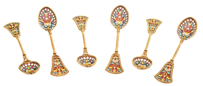 Inspiration Teaspoon Set with stained glass enamels