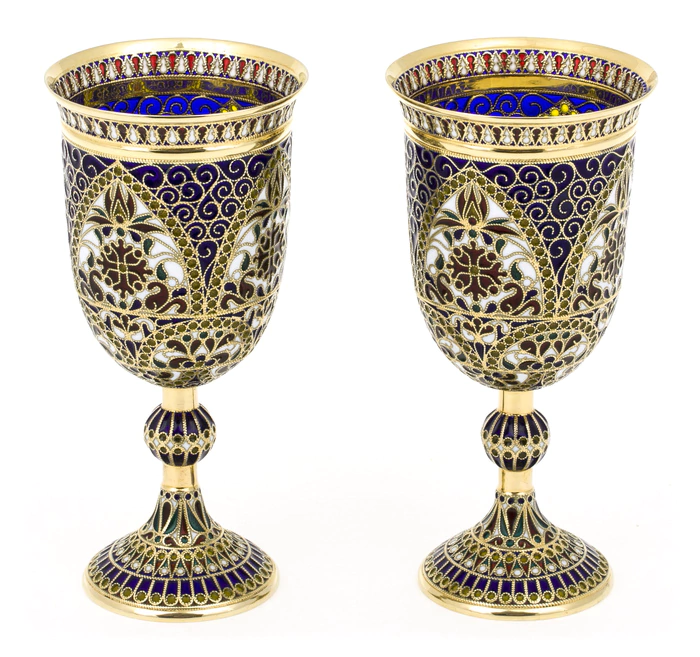Glasses "Tulips" pair, gilding