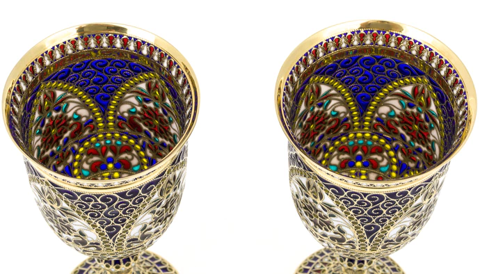 Glasses "Tulips" pair, gilding