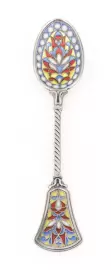 Чайная ложка "Огненный цветок" с витражными эмалями
