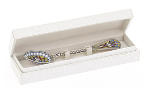 Teaspoon "Fire flower" with stained glass enamels