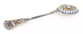 Чайная ложка "Огненный цветок" с витражными эмалями