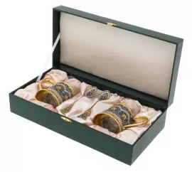 Набор из 2-х подстаканников "Аленький цветочек" с витражными эмалями