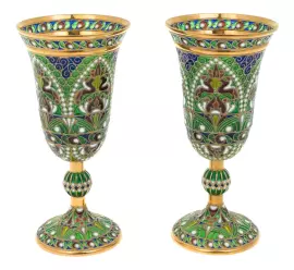 Набор свадебных бокалов "Весна" с витражными эмалями