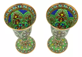 Набор свадебных бокалов "Весна" с витражными эмалями