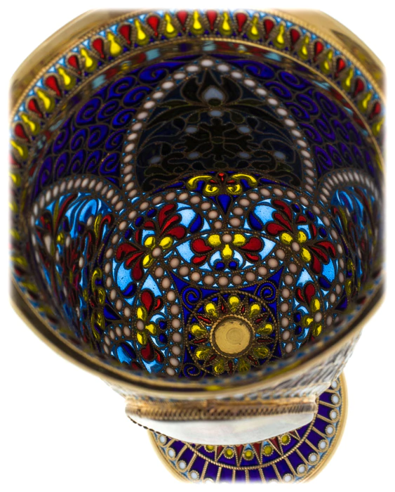 Glass "Zhukov" gilding with stained glass enamels