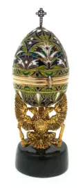 Easter egg "Derzhava" gilding with stained glass enamels