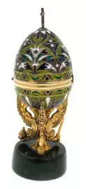 Easter egg "Derzhava" gilding with stained glass enamels