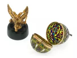 Easter egg "Derzhava" gilding with stained glass enamels