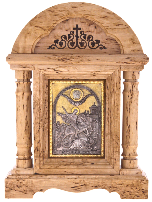 Kiosk "George the Victorious" Karelian birch