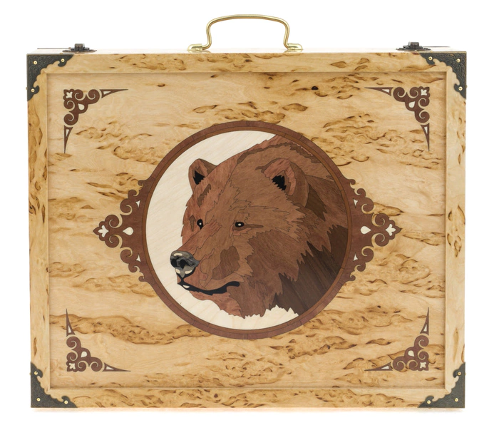 Gun cleaning kit "Bear" medium, Karelian birch