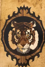 Нарды из карельской березы "Морда тигра" малые, с инкрустацией