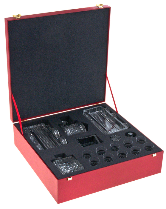 Crystal vodka set "Steam Train" for 10 people