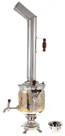 Самовар латунный никелированный "Тетерев" (угольный) Самовар латунный никелированный "Тетерев" (угольный)