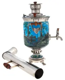 Самовар латунный никелированный "Утро в сосновом бору" Самовар латунный никелированный "Утро в сосновом бору"