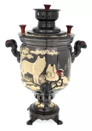 Самовар "Волки" комбинированный (5 литров)