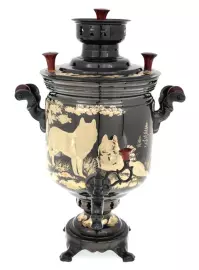 Самовар "Волки" комбинированный (5 литров)