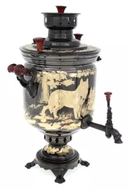 Самовар "Волки" комбинированный (5 литров)