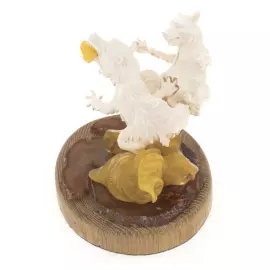 Mammoth tusk and amber statuette "Bears on a fishing trip"